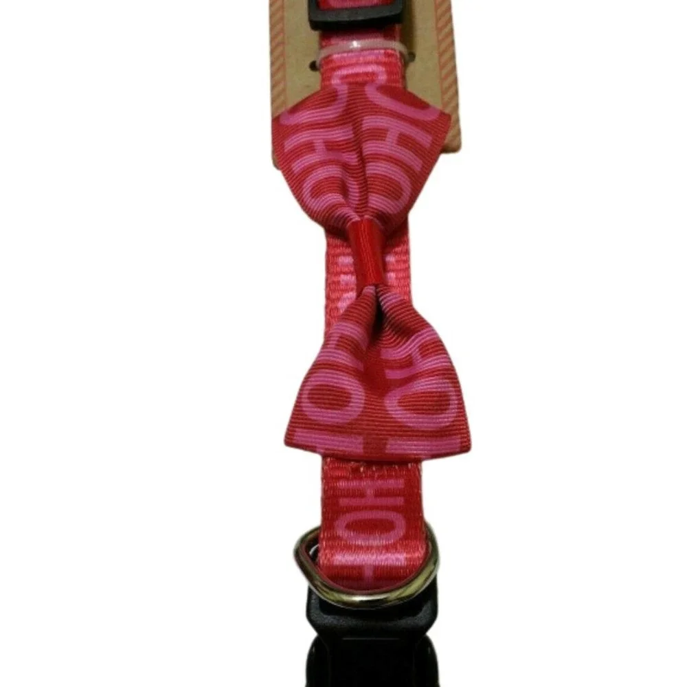 NEW SMALL MEDIUM HO HO HO BOW CHRISTMAS Dog Puppy Collar